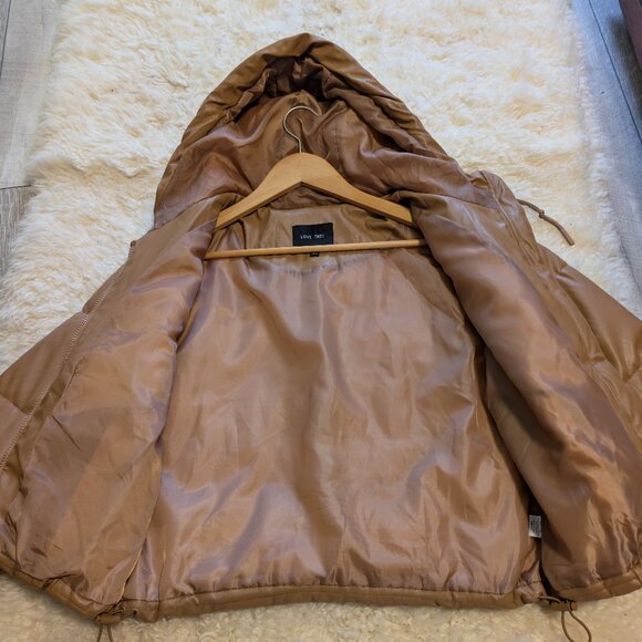 Love Tree Faux Leather Puffer Jacket with Hoodie | Women’s Medium - Picture 4 of 6